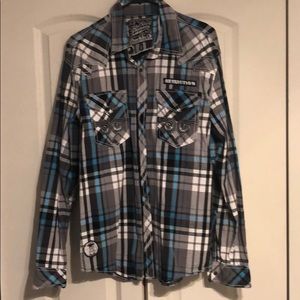Long sleeve affliction button down shirt